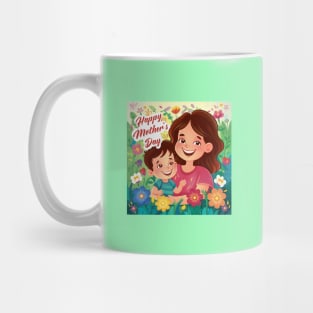 Mom and Son Celebrating Love and Joy on Mother’s Day Mug